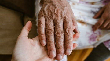 A person with arthritis practicing grounding techniques