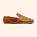 Earthing Shoes Handmade with Cruelty-Free Honey Brown Brown Top-Grain Leather and Water Buffalo Leather Soles Slip Ons Unisex Side View