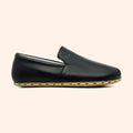 Earthing Shoes Handmade with Cruelty-Free Black Top-Grain Leather and Water Buffalo Leather Soles Slip Ons Unisex Side View