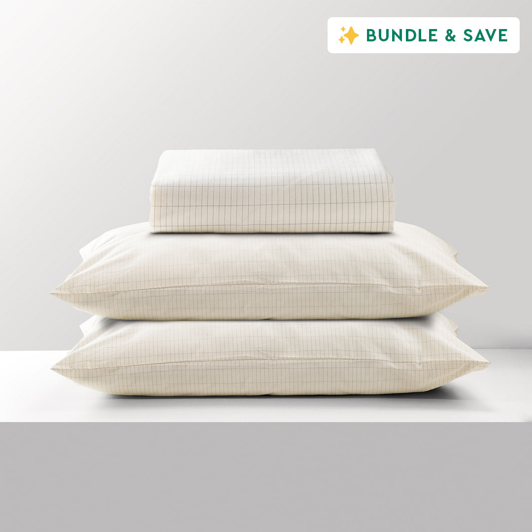 Grounding Sheets in natural white color with pillowcases bundle