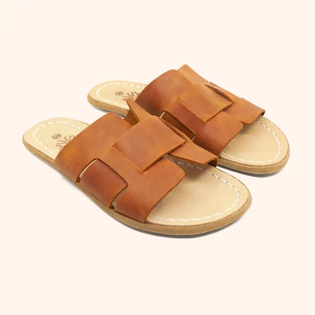 Grounding Barefoot Interwoven Slide-In Sandals for Women