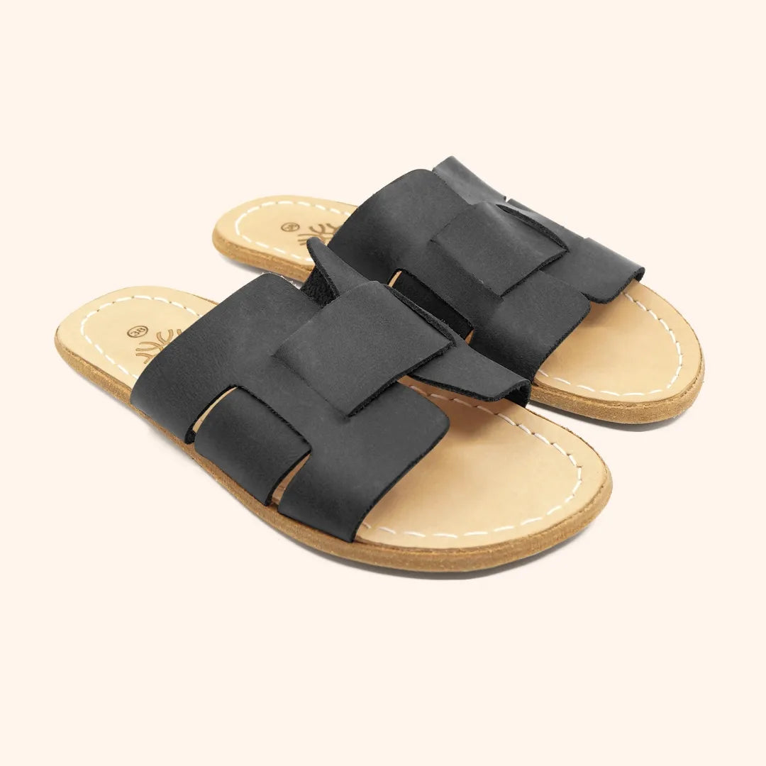 Grounding Barefoot Interwoven Slide-In Sandals for Women