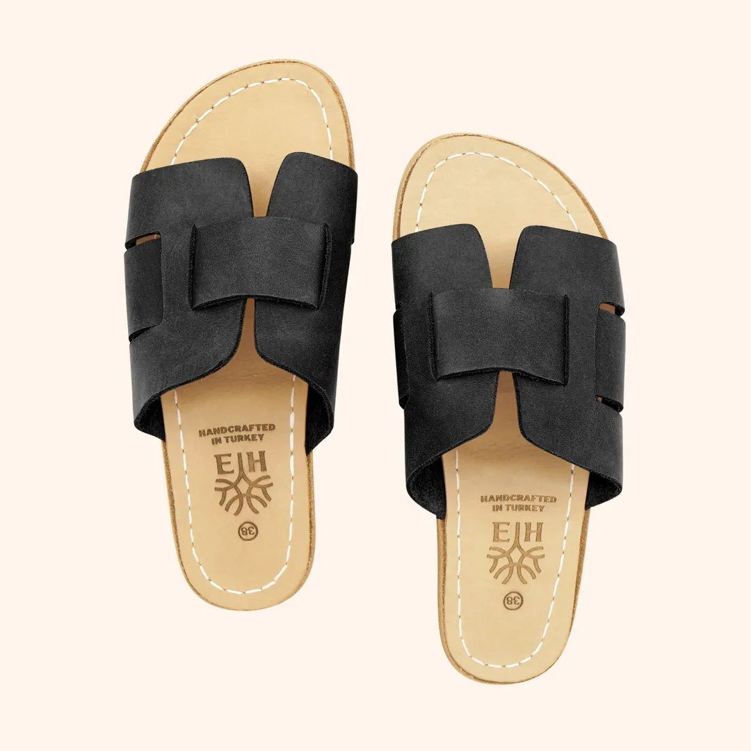Grounding Barefoot Interwoven Slide-In Sandals for Women
