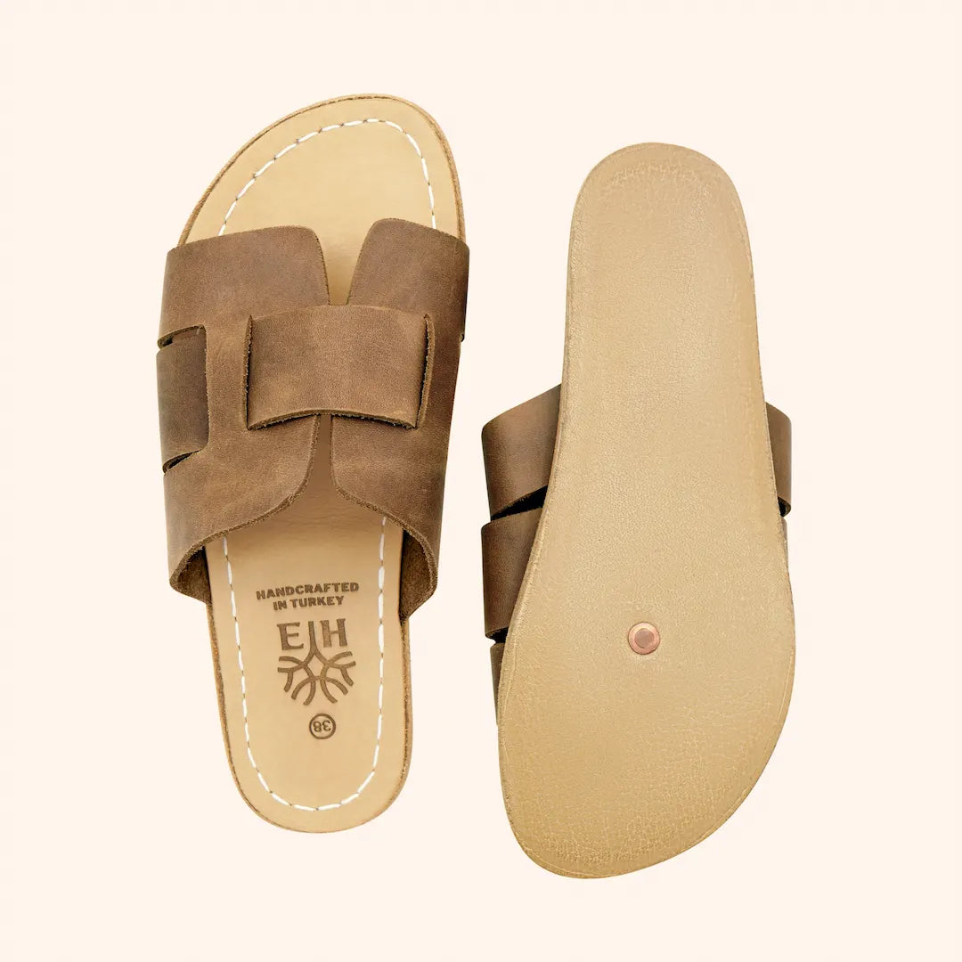 Grounding Barefoot Interwoven Slide-In Sandals for Women