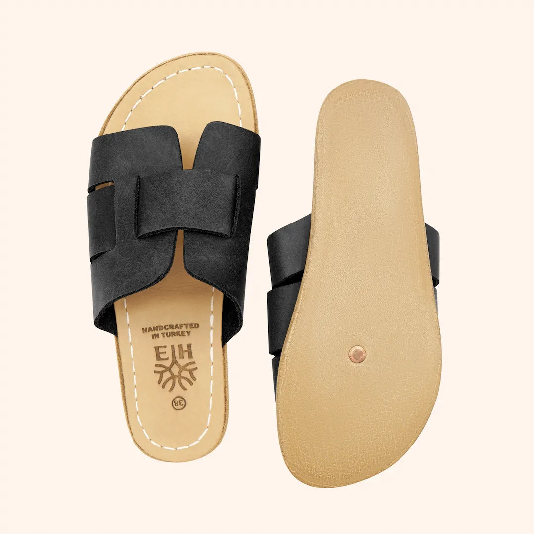 Grounding Barefoot Interwoven Slide-In Sandals for Women