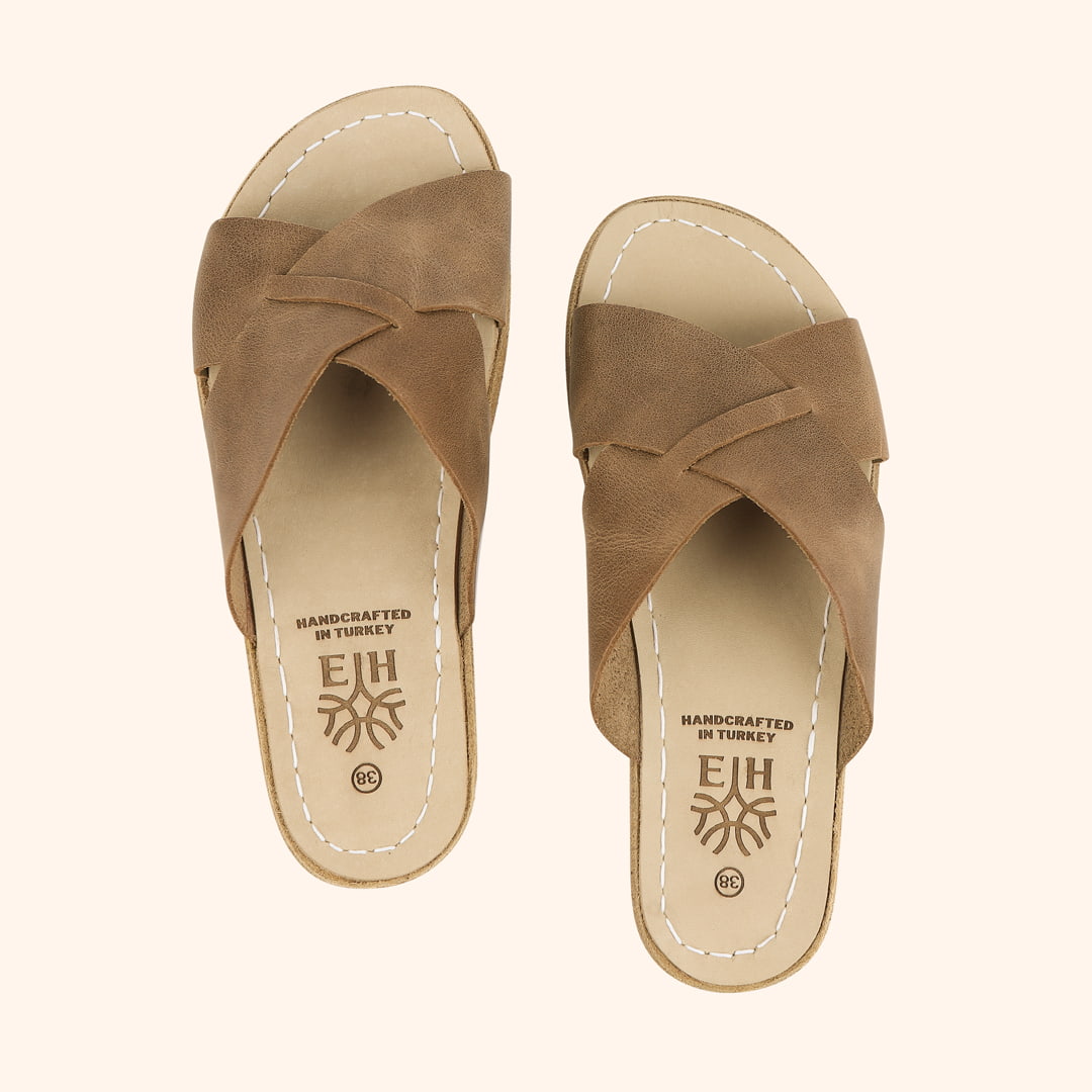 Grounding & Earthing Barefoot Crossover Slide-In Sandals for Women