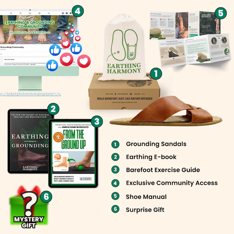 Grounding & Earthing Barefoot Crossover Slide-In Sandals for Women