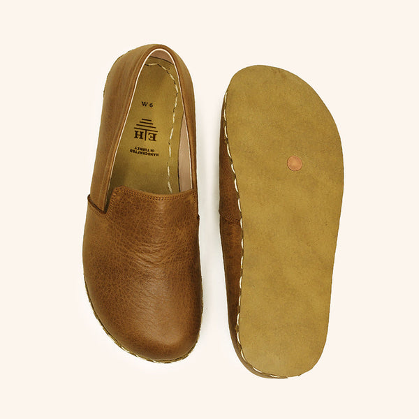 Grounding & Earthing Barefoot Slip-On Shoes for Women, US 13 / Honey Brown