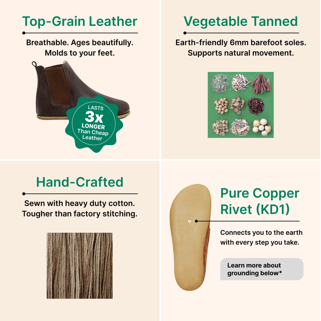 Grounding & Earthing Barefoot Chelsea Boots for Men