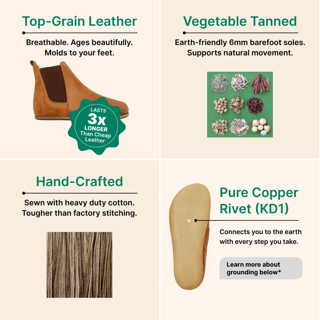 Grounding & Earthing Barefoot Chelsea Boots for Women