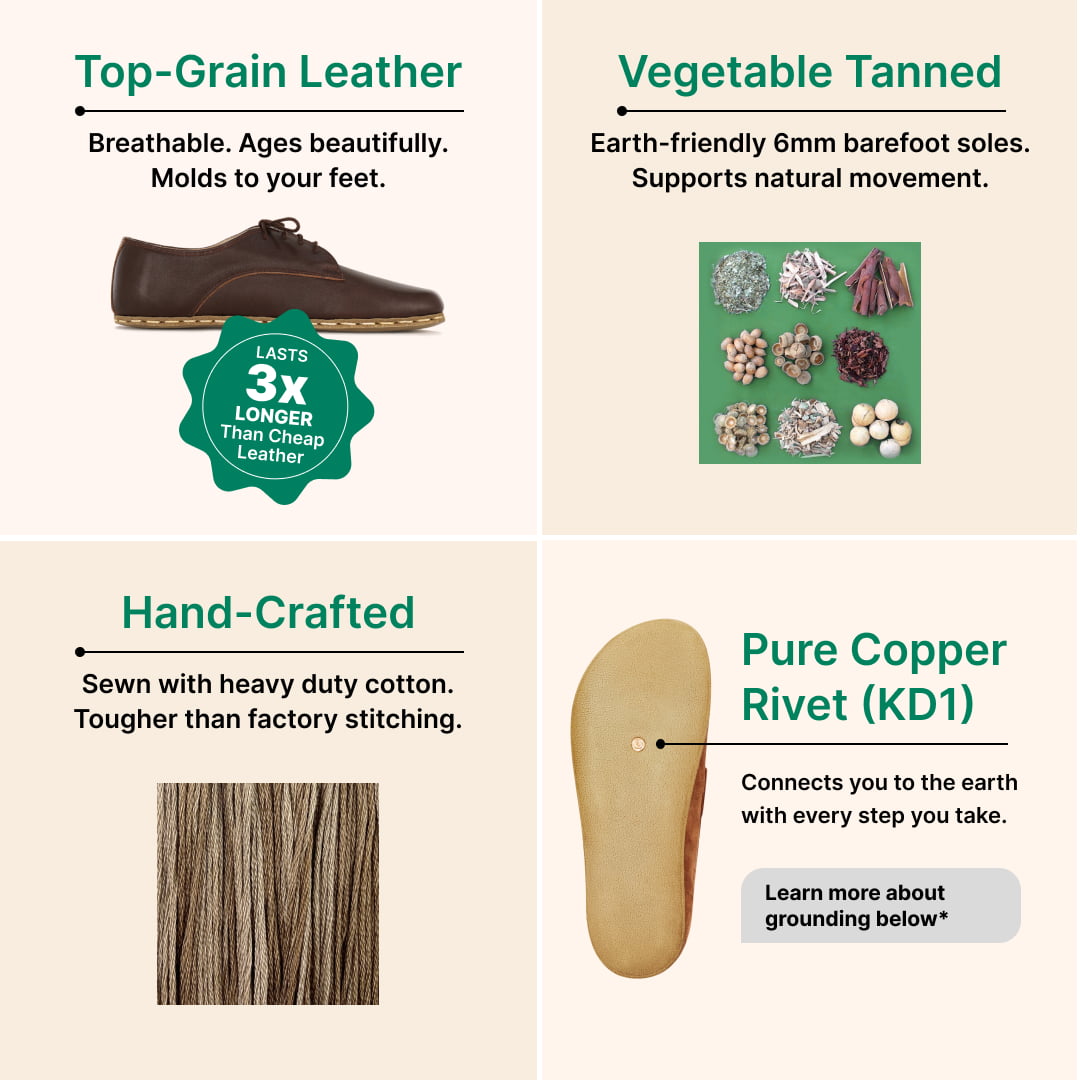 Grounding & Earthing Barefoot Lace-Up Shoes for Men