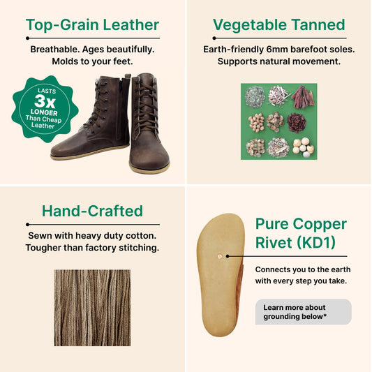 Grounding & Earthing Barefoot Long Boots for Men
