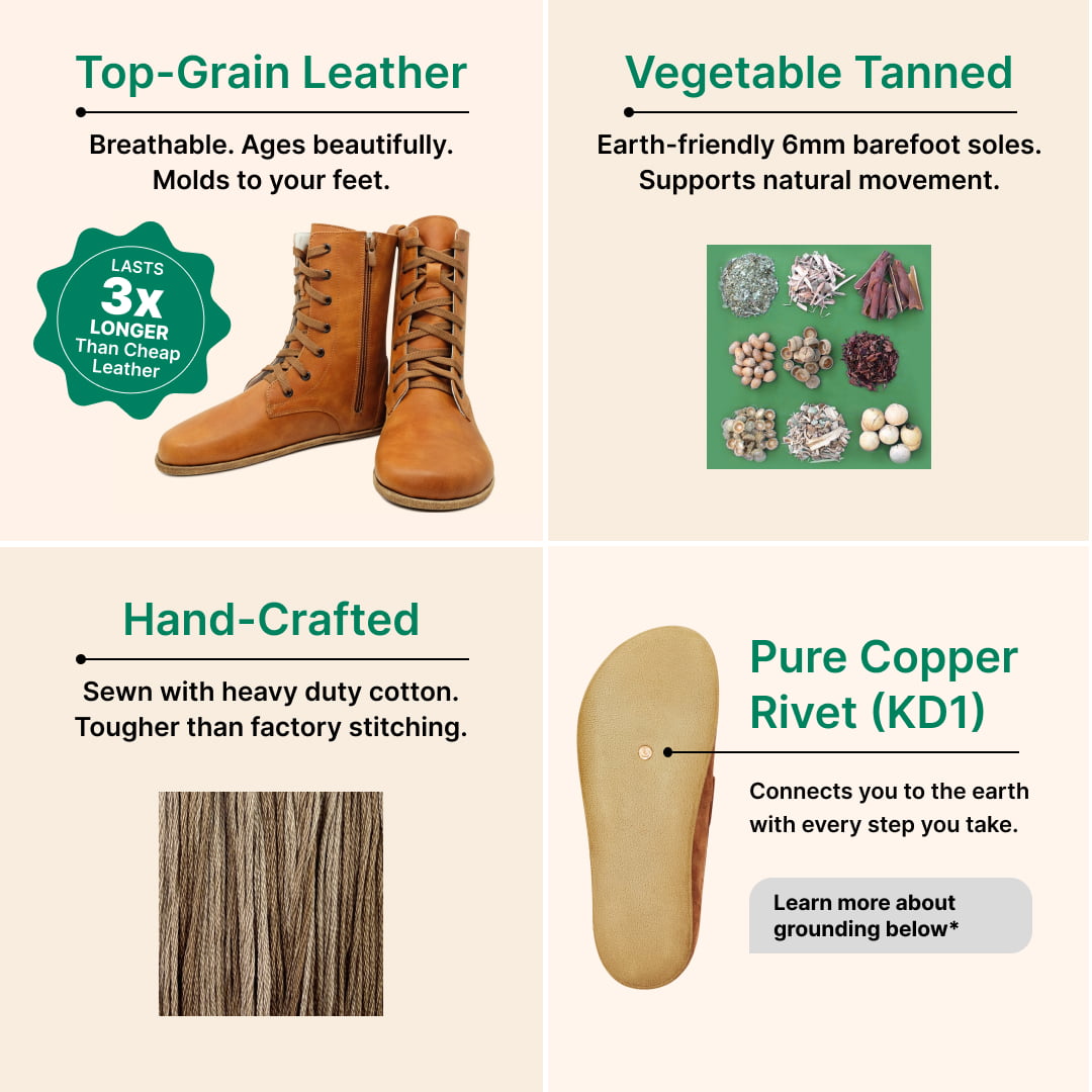 Grounding & Earthing Barefoot Long Boots for Women