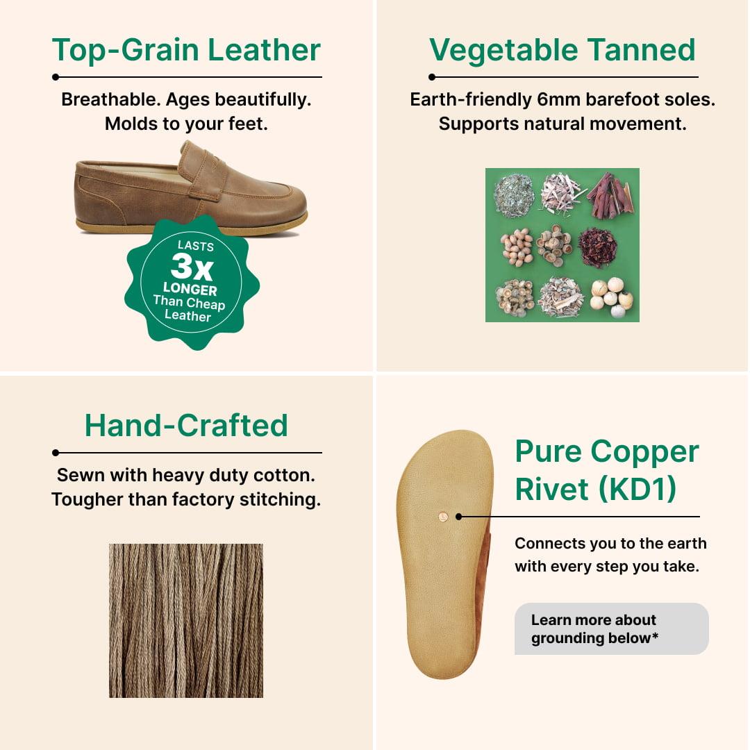 Grounding & Earthing Barefoot Penny Loafers for Women