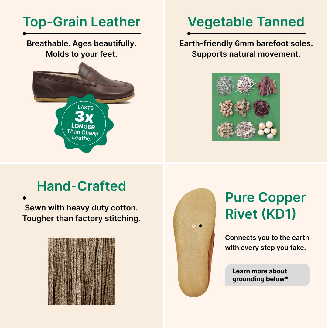 Grounding & Earthing Barefoot Penny Loafers for Men