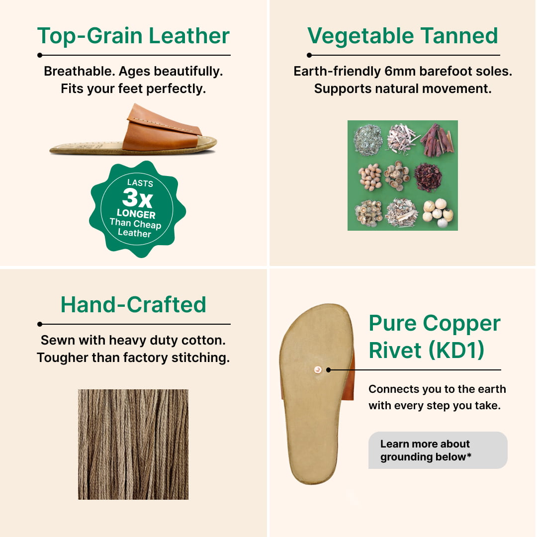 Grounding & Earthing Barefoot Slide-In Sandals for Women