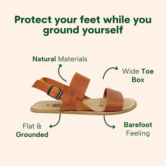 Grounding & Earthing Barefoot Double Strap Sandals for Women