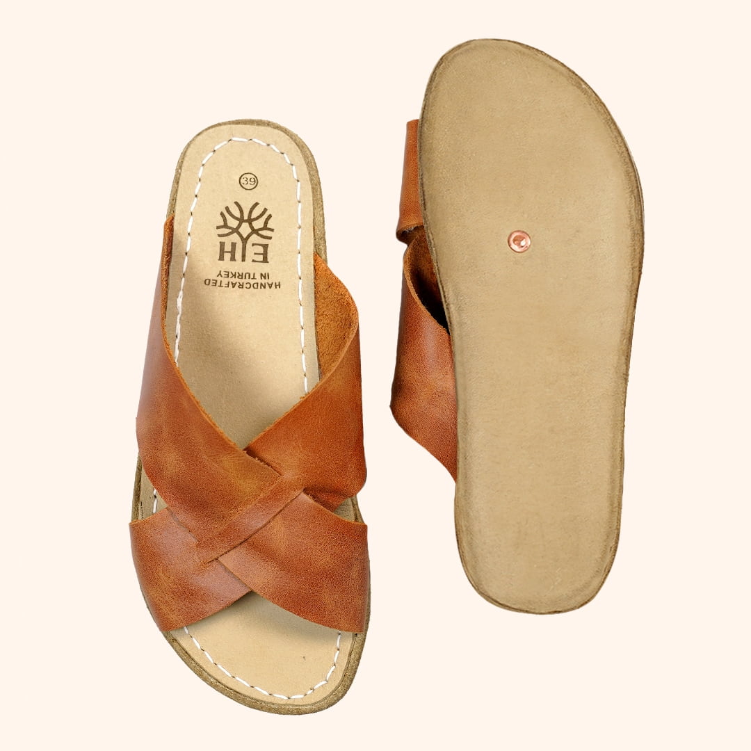 Grounding & Earthing Barefoot Crossover Slide-In Sandals for Women