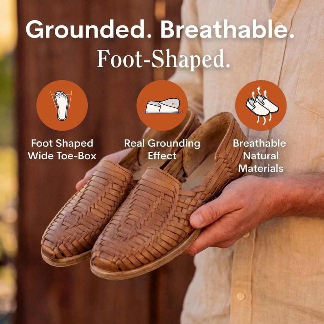 Grounding & Earthing Barefoot Huarache Slip-Ons for Men