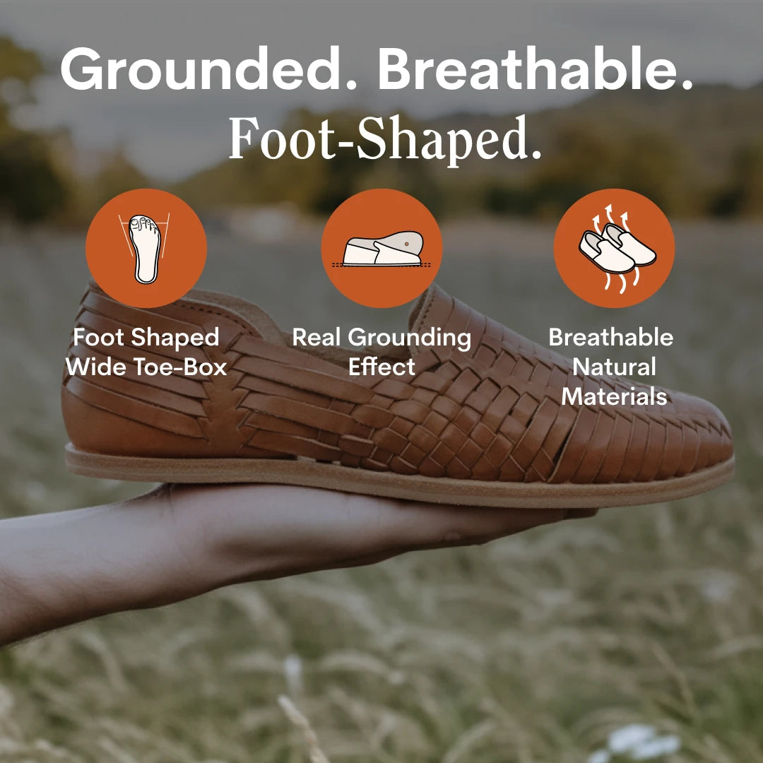 Grounding & Earthing Barefoot Huarache Slip-Ons for Women