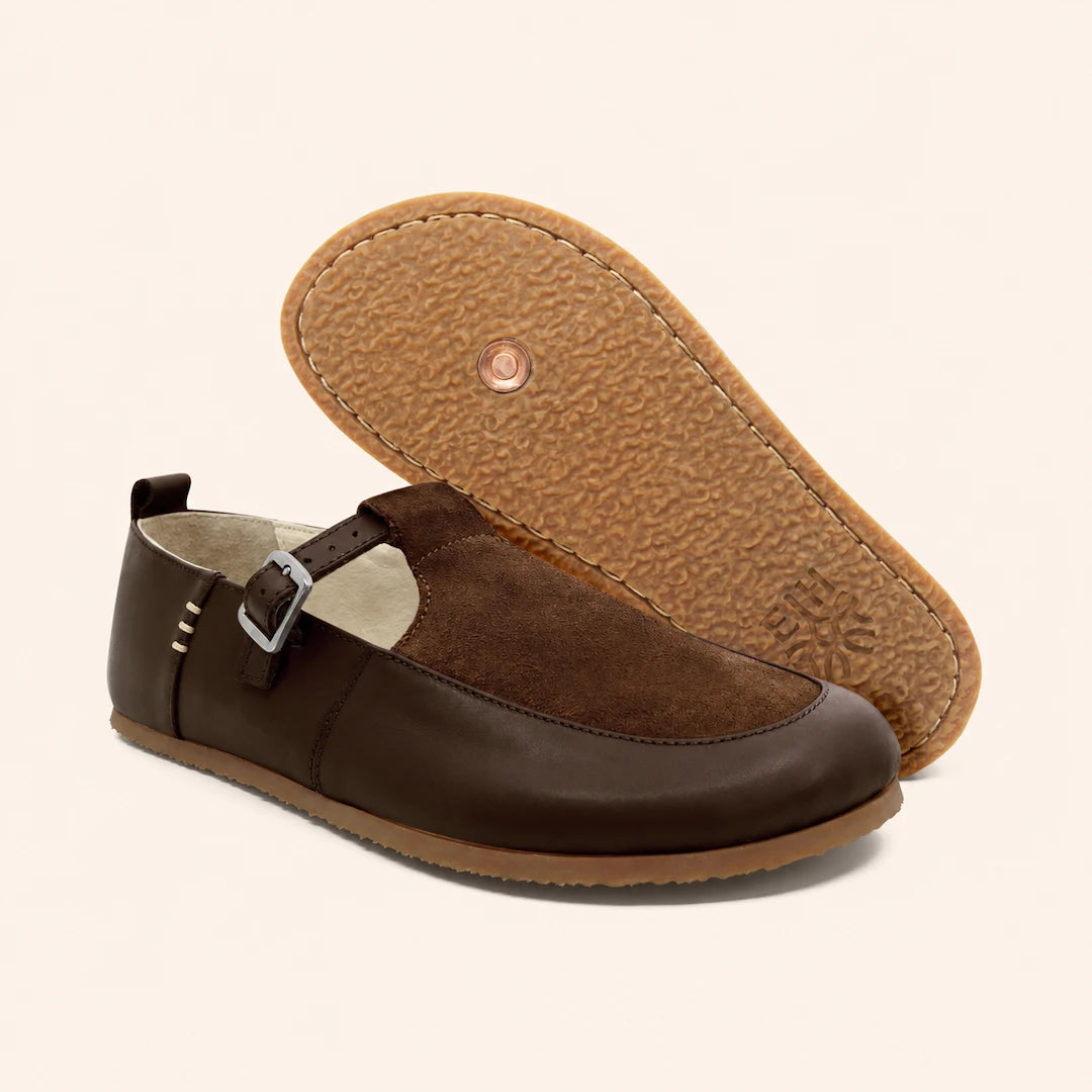 Grounding & Earthing Barefoot T-Strap Flats for Women