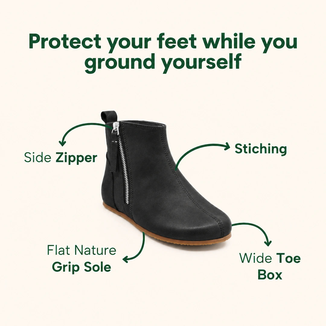 Grounding & Earthing Barefoot Zipper Boots for Women