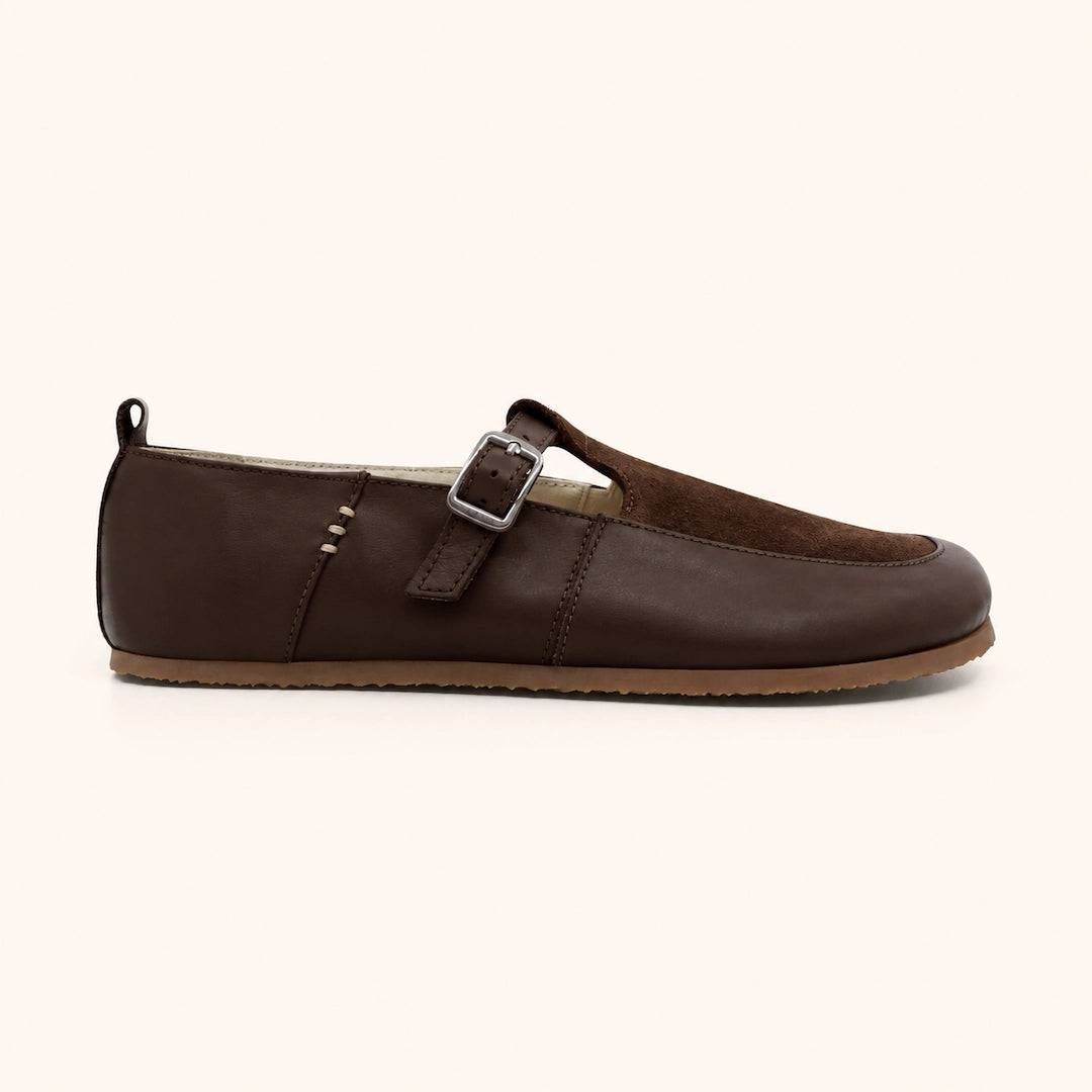 Grounding & Earthing Barefoot T-Strap Flats for Women