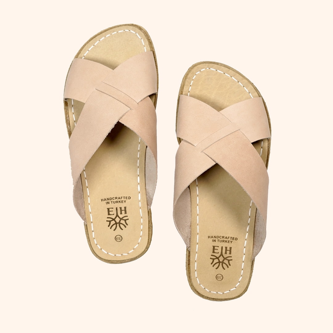 Grounding & Earthing Barefoot Crossover Slide-In Sandals for Women