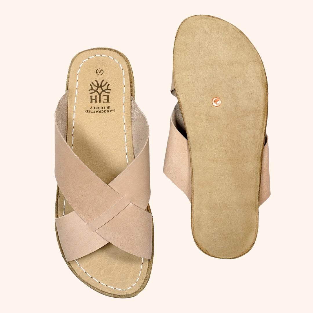 Grounding & Earthing Barefoot Crossover Slide-In Sandals for Women