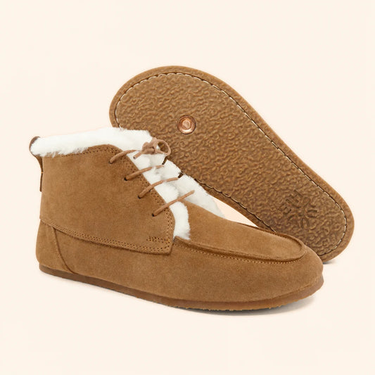 Grounding & Earthing Barefoot Shearling Moc-Toe Boots for Women