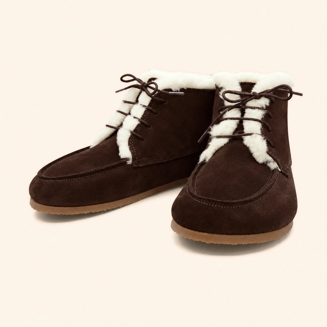 Grounding & Earthing Barefoot Shearling Moc-Toe Boots for Men