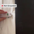 Video demonstrating how an earthing mat functions using a tester. It shows the difference between being grounded and not grounded when touching the mat or not. The tester illustrates the effect of grounding on the body